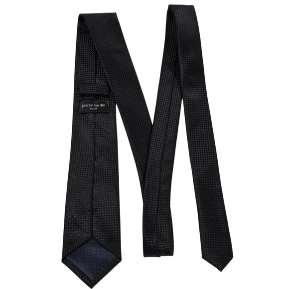 Pierre Cardin Other - Pierre Cardin Mens Necktie Black Textured Polyester Pattern Slim Designer‎ Work